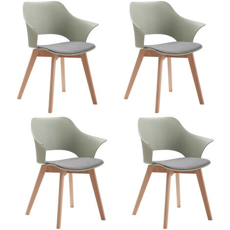 Wokaka Lot de 4 chaises - chaises de salle à manger-Style moderne- L44P40H79cm(vert)