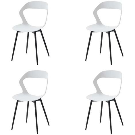 Wokaka Lot de 4 Chaises de Salle à Manger - Chaises Scandinaves - Chaises en Plastique avec Pieds en Métal - Blanc