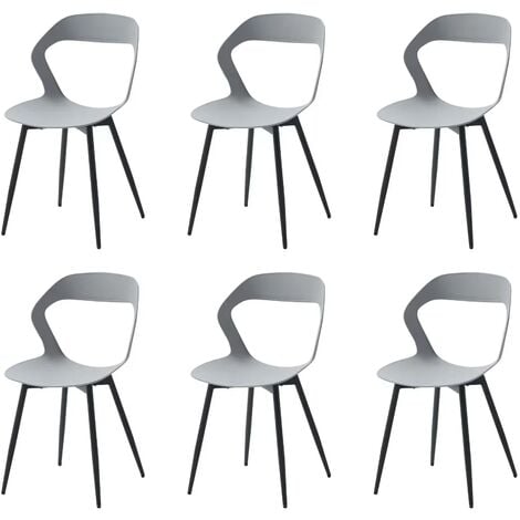 Wokaka Lot de 6 Chaises de Salle à Manger - Chaises Scandinaves - Chaises en Plastique avec Pieds en Métal - Noir