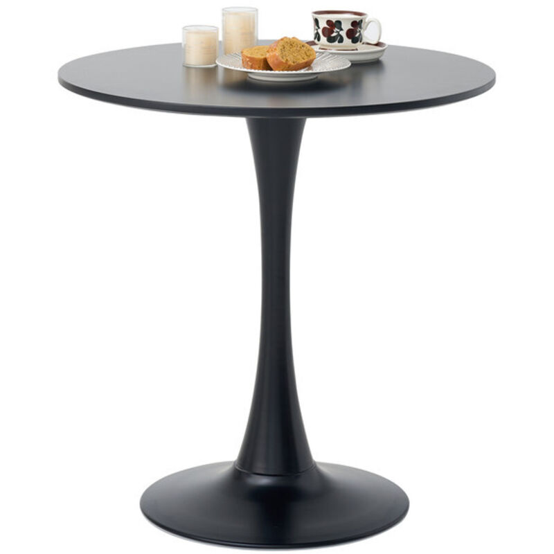 Wokaka - Table à Mmanger Ronde Moderne(80cm) - Scandinave - Métal - 2-4 Personnes - Noir