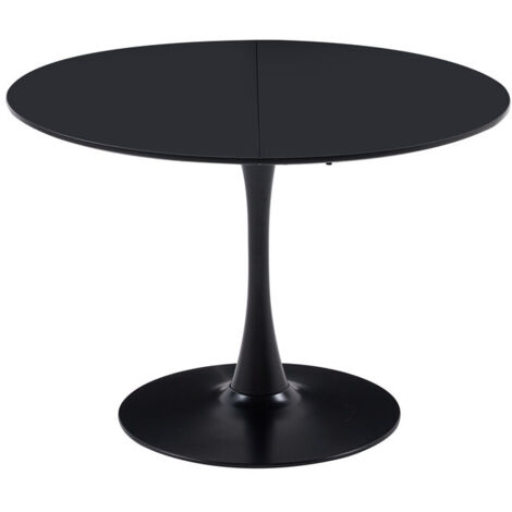 Wokaka Table à Manger Ronde Moderne - 4 à 6 Personnes- Scandinave - MDF -110 cm - Noir