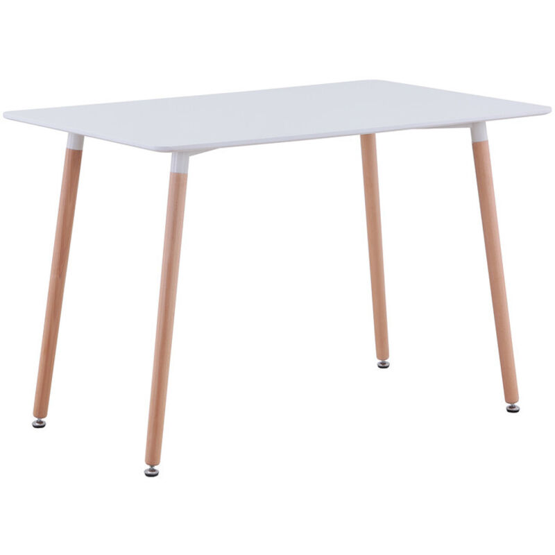 Wokaka - Table à manger - Table à manger rectangulaire pour 4 à 6 personnes - Scandinaves - Plateau en mdf - L110P70H74CM (Blanc)