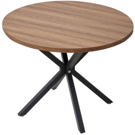 Wokaka Table à manger – table ronde design – bois foncé – 100 x 77 cm (LxH)