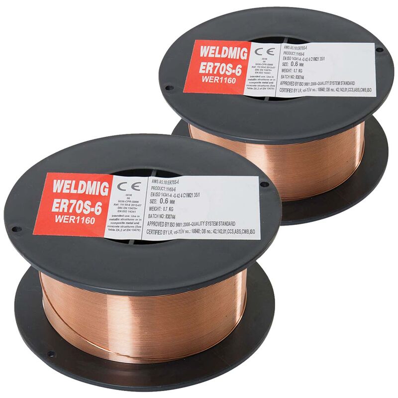 Wolf 0.6mm Welding Wire Copper Coated Spool For MIGs - Pack of 2