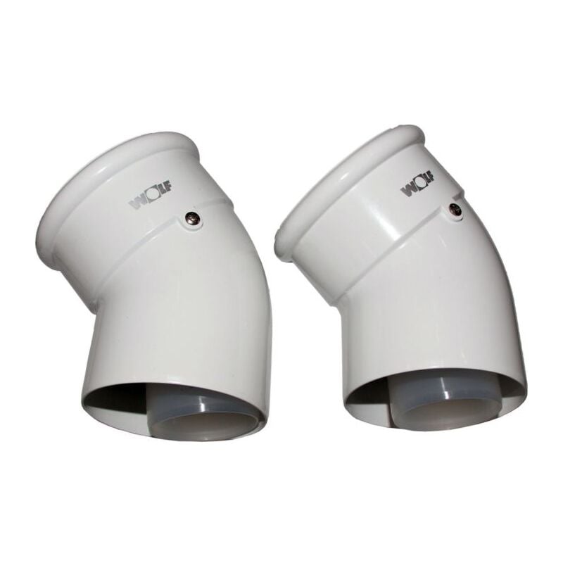2651727 45 °, dn 60/100, enfichable, pour tuyau d&39air / d&39échappement, blanc - Wolf