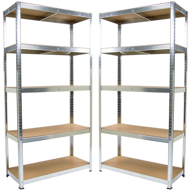 Boltless Shelving Unit 5-Tier 150x70x30cm - 2 Pack - Wolf