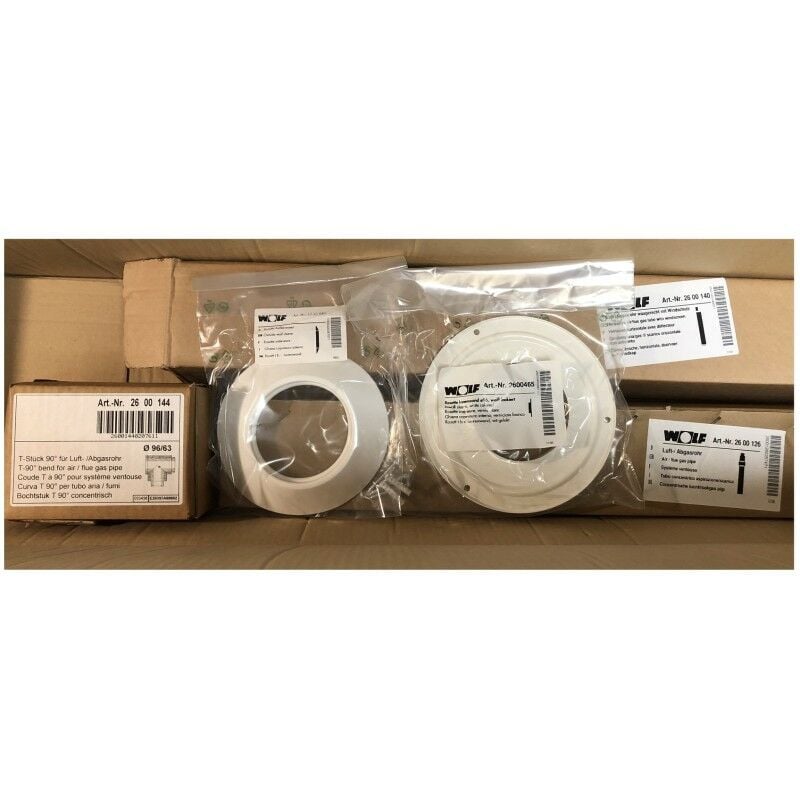 Wolf - 8602723 Kit Ventouse horizontal avec déflecteur dn 96/63