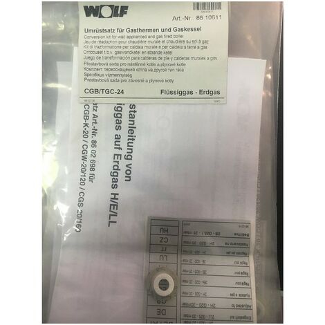 Wolf 8610611 - Jeu de réadaptation pour chaudière murale et chaudière au sol à gaz CGB/TGC-24