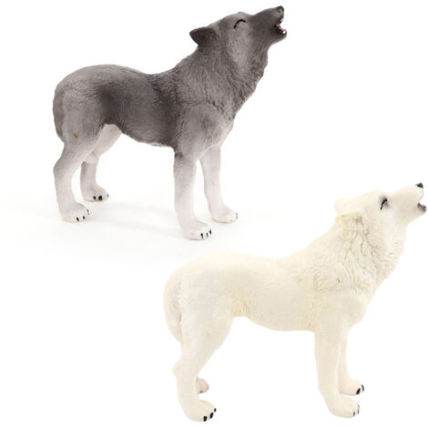 Wolf Action Figure Howling Wolf Action Figure Ornaments Simulation Wildlife Animal Model Toy for Children