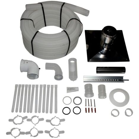 Wolf Anschluss-Set DN 60/100-C93x DN 60 flexibel im Schacht, Abdeckung Edelstahl