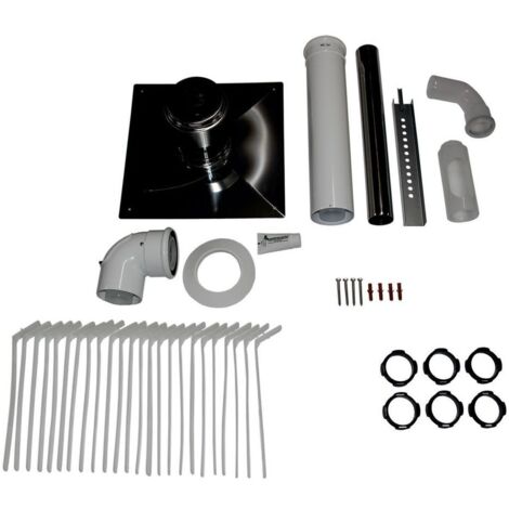Wolf Anschluss-Set DN 60/100-C93x DN 60 im Schacht, Abdeckung Edelstahl