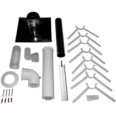 Wolf Anschluss-Set DN 60/100-C93x DN 80 im Schacht, Abdeckung Edelstahl