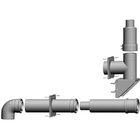 Wolf Anschluss-Set DN110/160 - C53x DN110/160 an der Fassade, raumluftunabh., 2651764