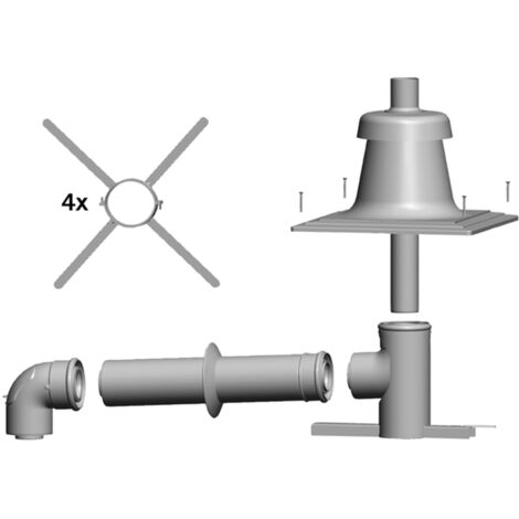Wolf Anschluss-Set DN60/100 - C33x DN60/100 im Schacht, Abdeckung edst., 2651855