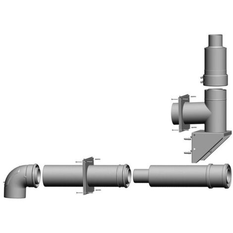 Wolf Anschluss-Set DN80/125 - C53x DN80/125 an der Fassade, raumluftunabh., 2651501