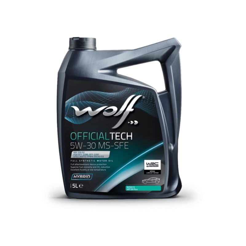Huile moteur officialtech 5W30 ms-sfe - Bidon de 5 litres - 1053228 - Ce produit de marque est neuf. - Wolf