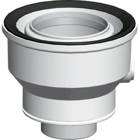 Wolf – Conduit de fumée DN 60/100 – Transition enfichable pour DN 80/125 – Installation facile – Couleur blanche