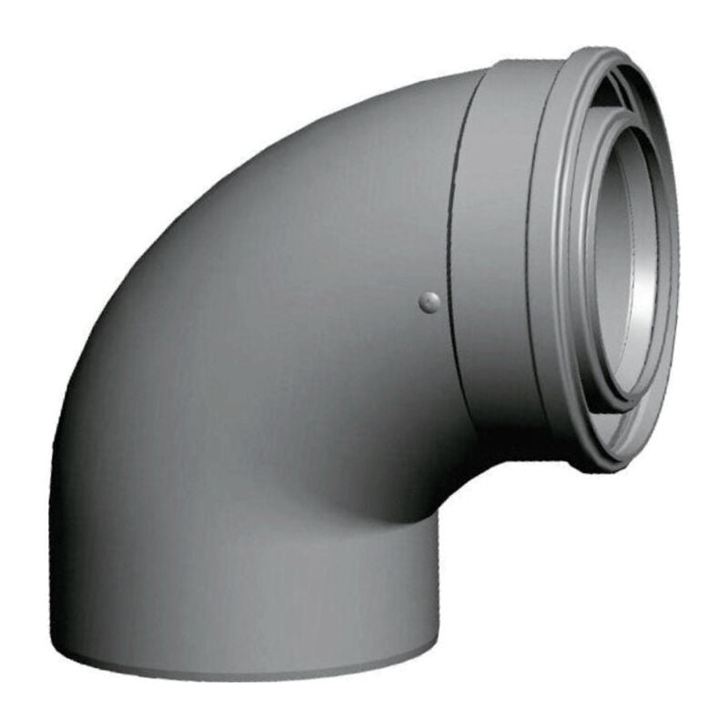 Coude de révision 2651730 87°, dn 60/100, enfichable, pour tuyau air/échappement, blanc - Wolf