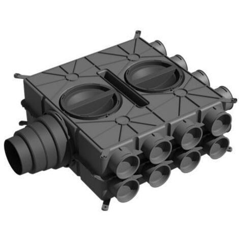 Wolf CWL Excellent Luftverteiler 2577596 16 Stutzen DN 75 mit 4 Verschlusskappen