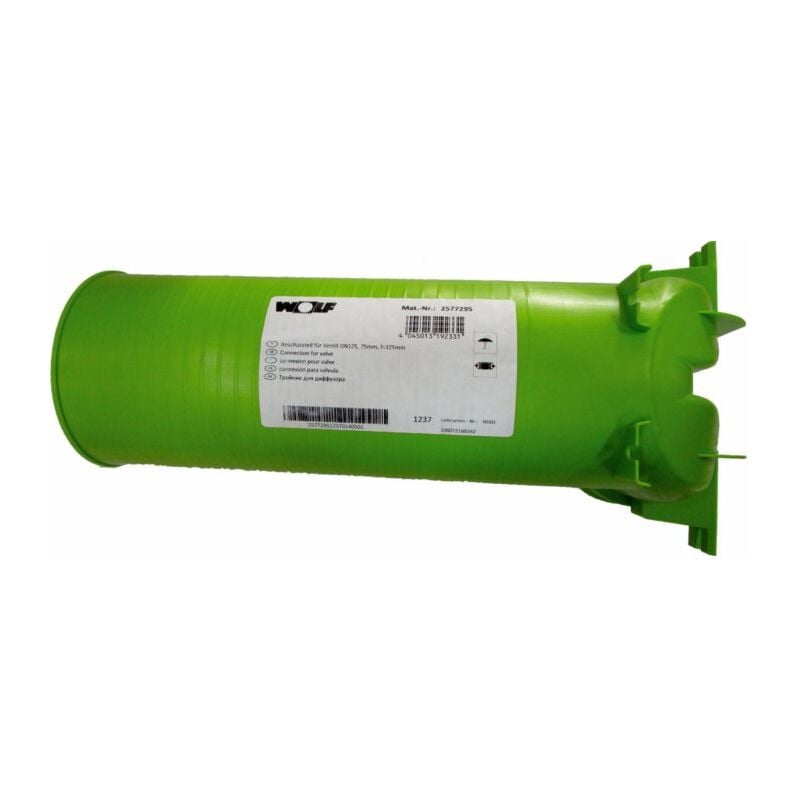 Cwl Excellente pièce de raccordement 2577295 dn 75, 90 ° c, 325 mm, 2 2000 bouchon match0 - Wolf