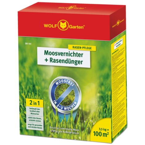 WOLF Garten 3841020 Moosvernichter und Rasendünger für 100m2, 3,5 Kg