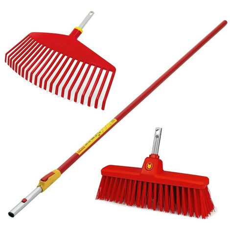 Wolf Garten Telescopic Handle ZMV4 Garden Multi Change & TB350M Broom & Rake