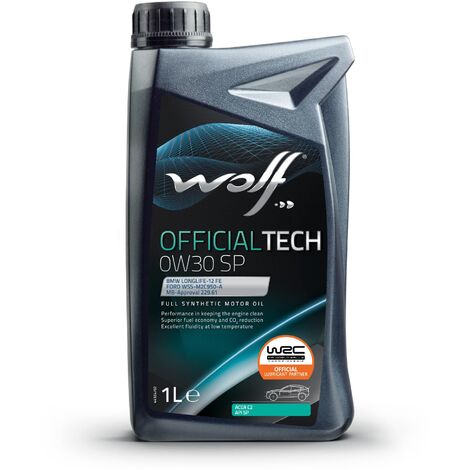 WOLF - Huile moteur OFFICIALTECH 0W30 SP - Bidon de 1 litre - 1049042 - Ce produit de marque WOLF est neuf.