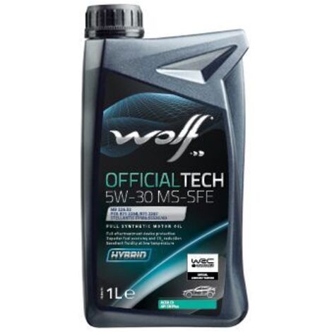 WOLF - Huile moteur OFFICIALTECH 5W-30 MS-SFE - Bidon de 1 litre - 1053227 - Ce produit de marque WOLF est neuf.