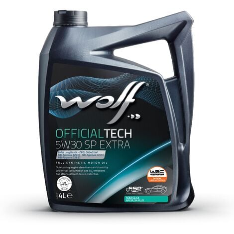 WOLF - Huile moteur OFFICIALTECH 5W30 SP EXTRA - Bidon de 4 litres - 1049359 - Ce produit de marque WOLF est neuf.