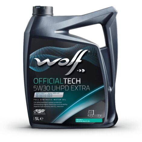 WOLF - Huile moteur OFFICIALTECH 5W30 UHPD EXTRA - Bidon de 5 litres - 8335457 - Ce produit de marque WOLF est neuf.