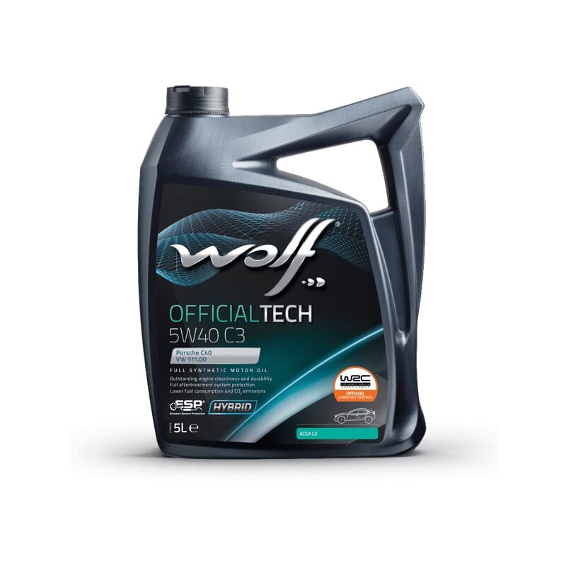 Huile moteur officialtech 5W40 C3 - Bidon de 5 litres - 8333477 - Ce produit de marque est neuf. - Wolf