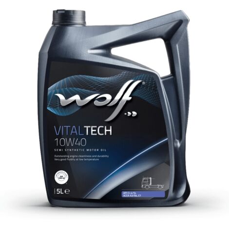 Wolf – Huile moteur semi-synthétique VITALTECH 10W40 5L – 8300912 – Protection avancée pour moteurs diesel lourds – Débit optimal à froid