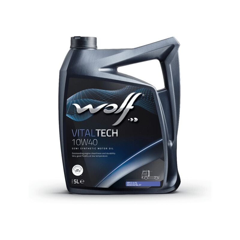 Huile moteur vitaltech 10W40 - Bidon de 5 litres - 8300912 - Ce produit de marque est neuf. - Wolf