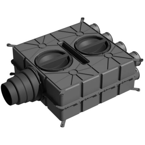 Wolf Luftverteiler DN 125- 180 8 Stutzen DN75 mit 4 Verschlusskappen