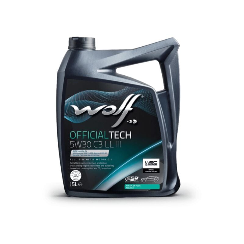 Huile moteur officialtech 5W30 C3 ll iii - Bidon de 5 litres - 1048181 - Ce produit de marque est neuf. - Wolf