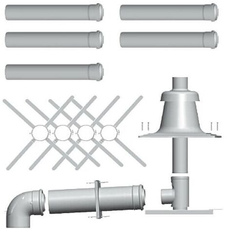 Wolf Paket Abgasleitung Schachteinbau DN80/125,Abdeckung Kunststoff,2651497Z06