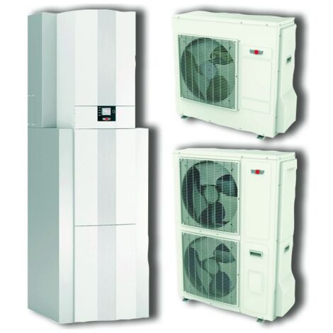 Wolf Paket CHC-Center 10/300-50S Luft-Wasser-Wärmepumpe BWL-1S-10 Split R410a 10,2kW bei A7/W35 400V, mit Puffer-, WW-Speicher