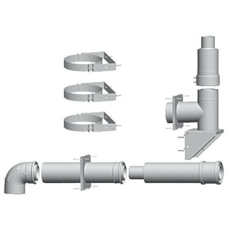 Wolf Paket Nr. 2651501Z01 für Abgas- leitung DN80/125 an der Fassade