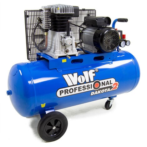 Wolf Professional Dakota 2-100 INDUSTRIAL 14.1CFM 3HP 150psi Portable Air Compressor 100L