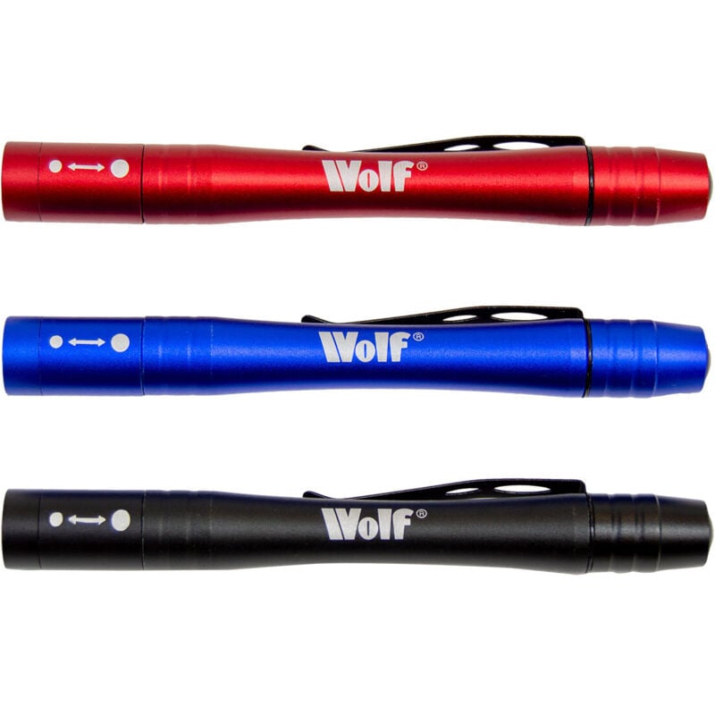 Pocket LED Torch Set Wolf Zoom Light Slimline 3pc