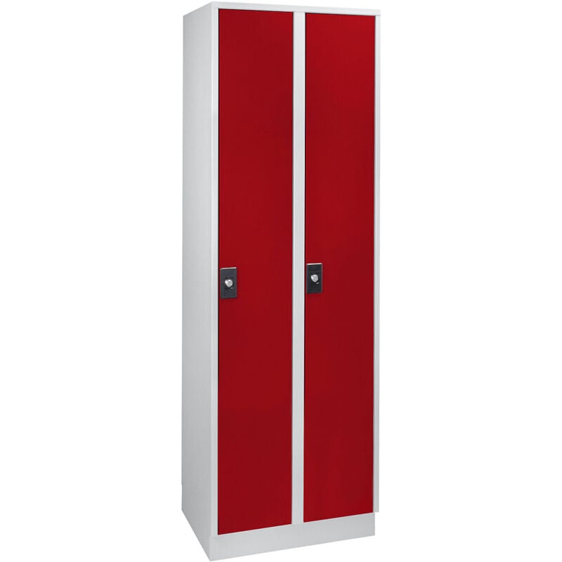 Certeo - Wolf, Vestiaire Stuttgart, 2 compartiments, gris clair / rouge