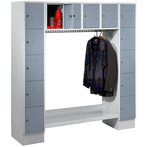 Wolf, Vestiaire multicases modulaire Dresden, 14 casiers, gris