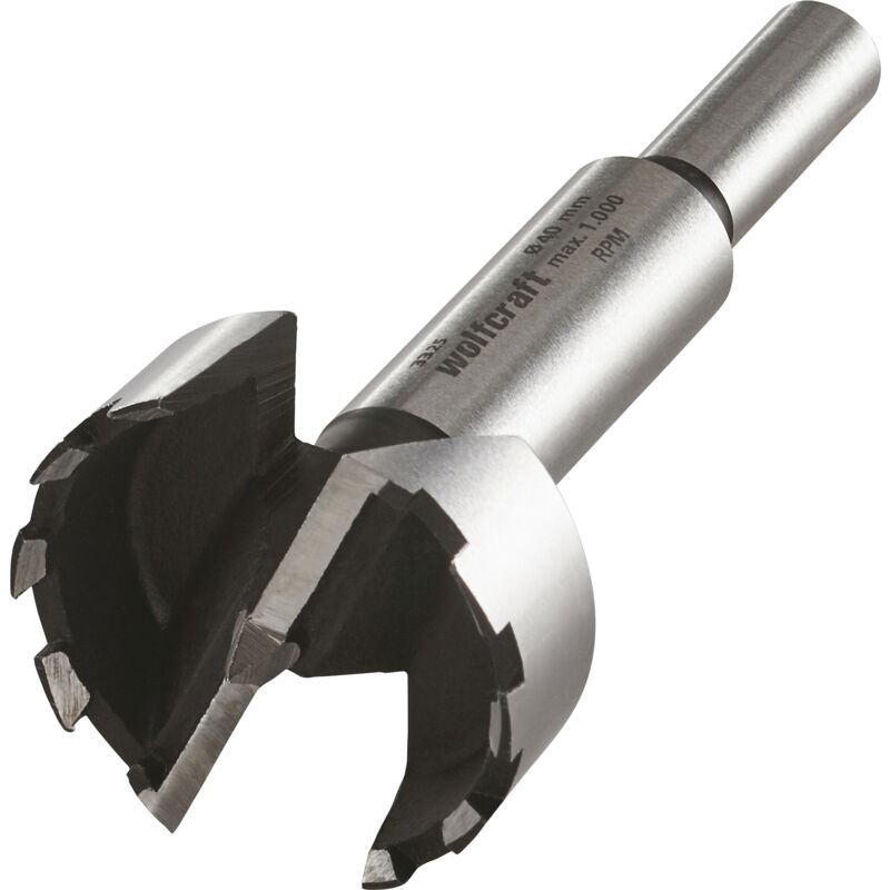 Fraise à Bois d'Encastrement avec Pointe de Centrage - Diamètre 40 mm, Longueur 90 mm - réf. 3325000 - Wolfcraft