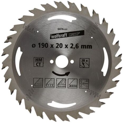 wolfcraft 1 Kreissägeblatt HM, 28 Zähne ø190mm - 6476000