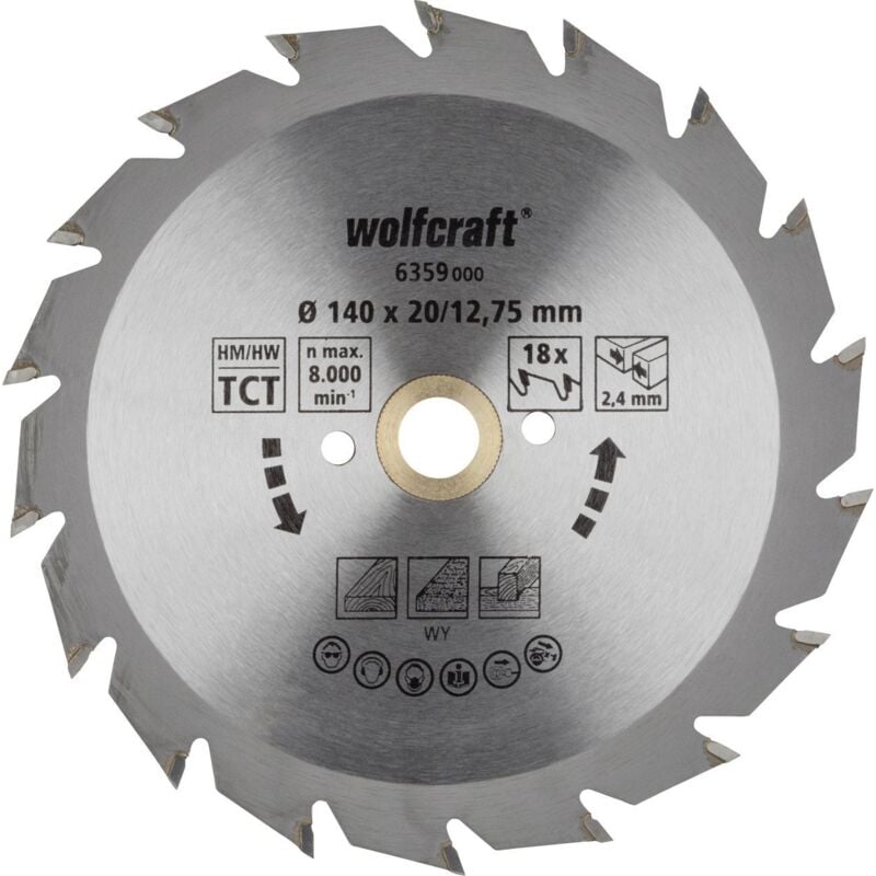 Image of Kreissägeblatt Serie grün ø 140 mm Bohrung ø 20 mm Kreissägeblatt - Wolfcraft