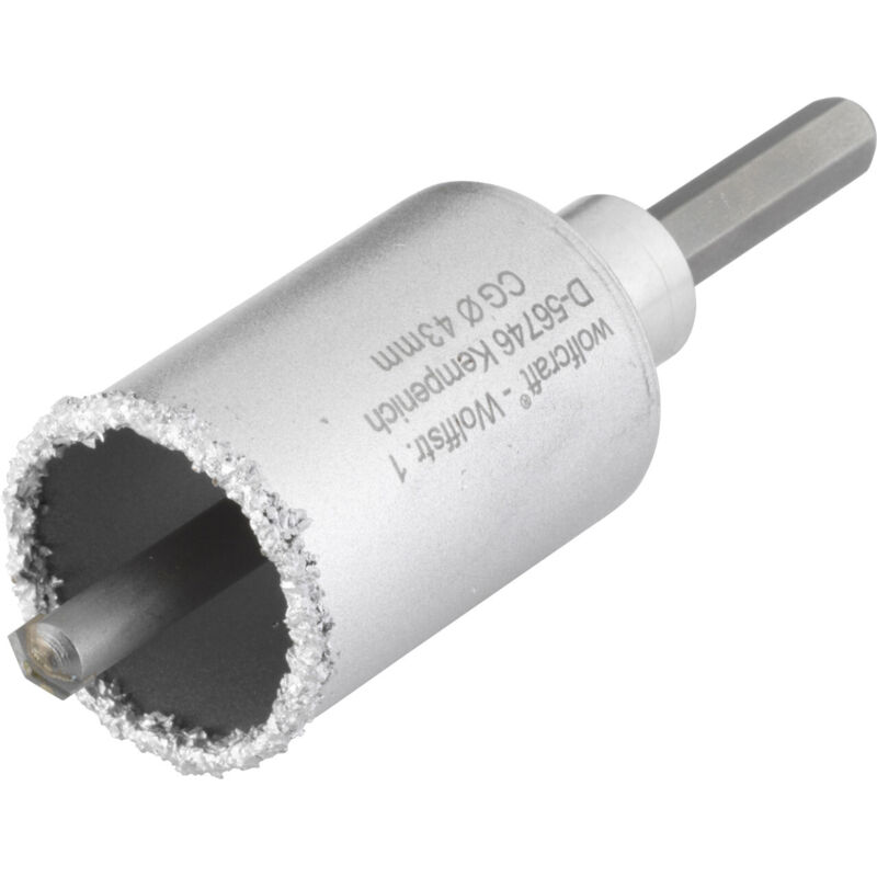 Image of Wolfcraft - Bohrkranz ø 43 mm Hartmetall inkl. Schaft und Bohrer Ersatzakkus & Aufsätze