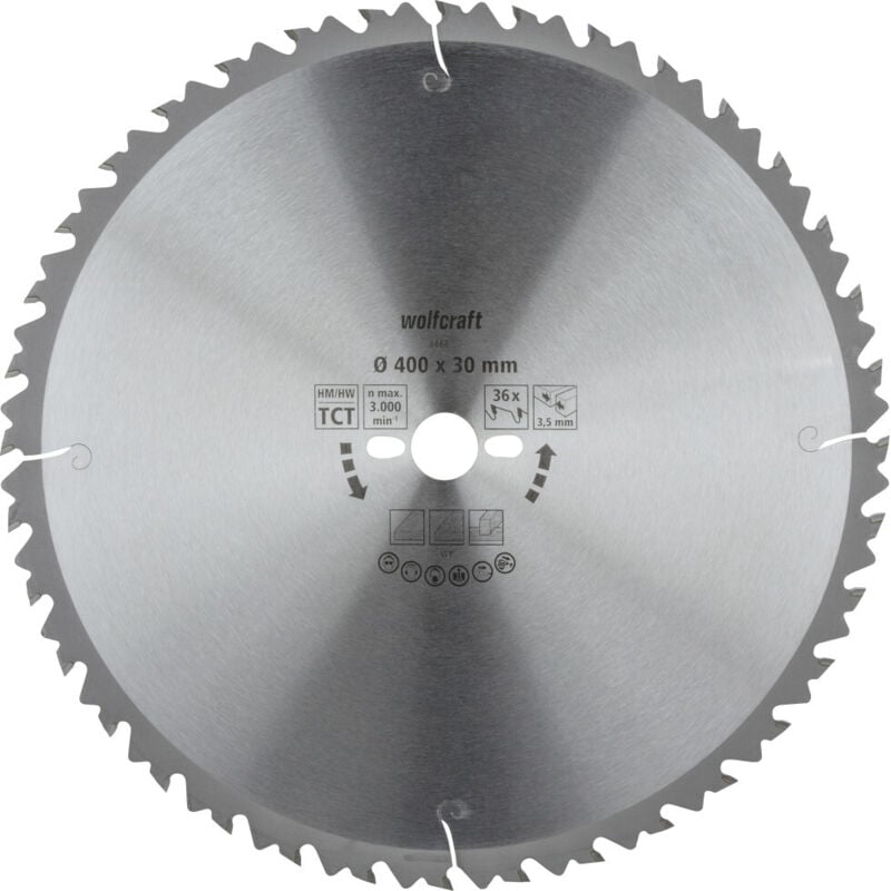 Image of Wolfcraft - Kreissägeblatt Serie grün ø 400 mm Bohrung ø 30 mm Sägeblätter & Sägehilfen