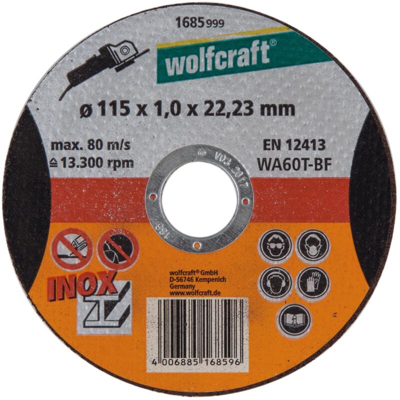 Wolfcraft Trennscheibe Für Aluminium 115 X 1, 5 X 22, 23 Mm (1668999)