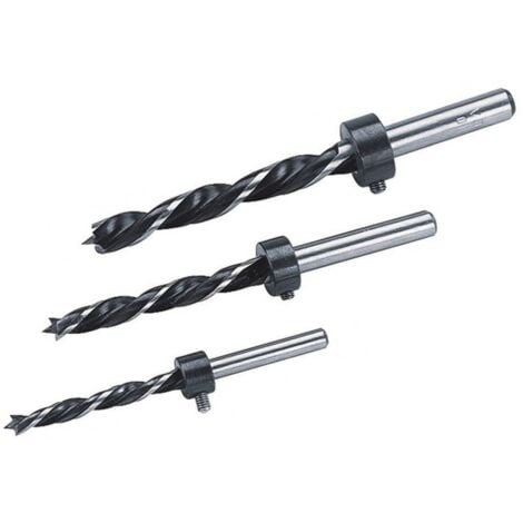 Wolfcraft 2730000 Jeu de forets pour le bois 3 pièces 6 mm, 8 mm, 10 mm tige cylindrique 1 set