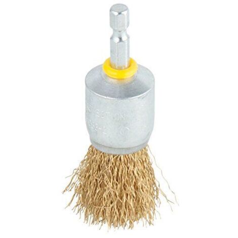 Wolfcraft 2738000 Brosse laiton pinceau queue 6 pans 1/4`` 25 mm